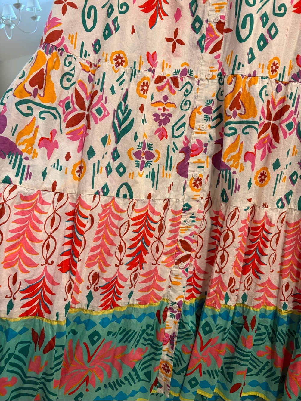 Zara Floral Tiered Button-Front Maxi Dress in Multi - Picture 6 of 6